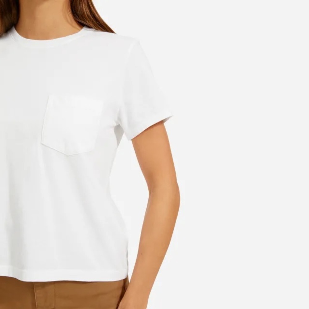 Everlane organic box-cut pocket tee in white size XS